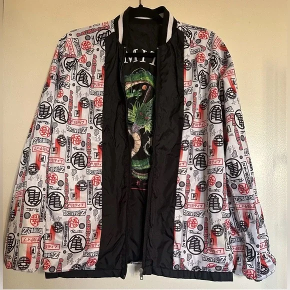 Dragon Ball Z Jacket Youth Boys XS Black Snake Dragon Varsity Skate Primitive - Picture 9 of 10